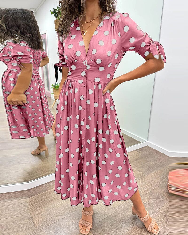 Bellamy - Robe à décolleté en V avec pois