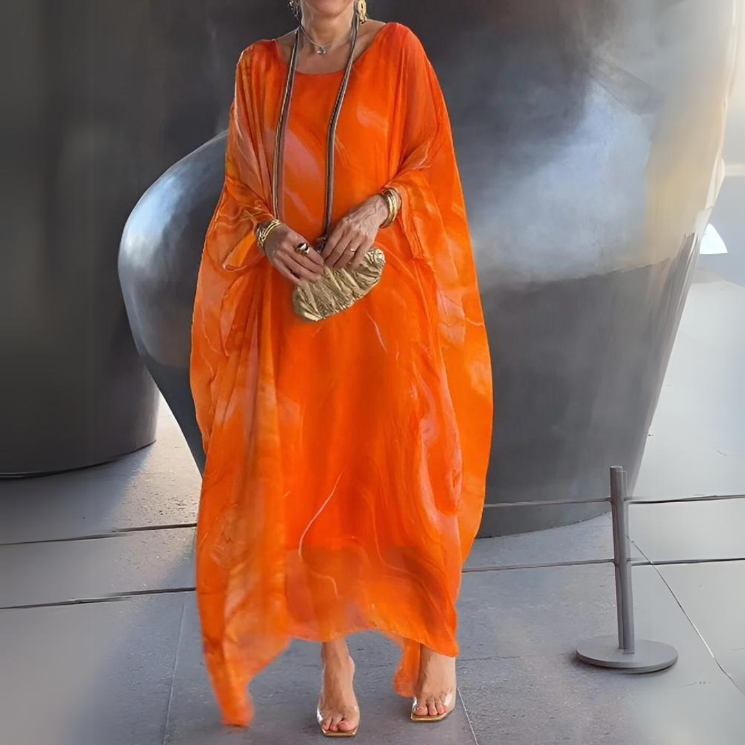 Paetyn | Robe maxi avec col rond et manches longues
