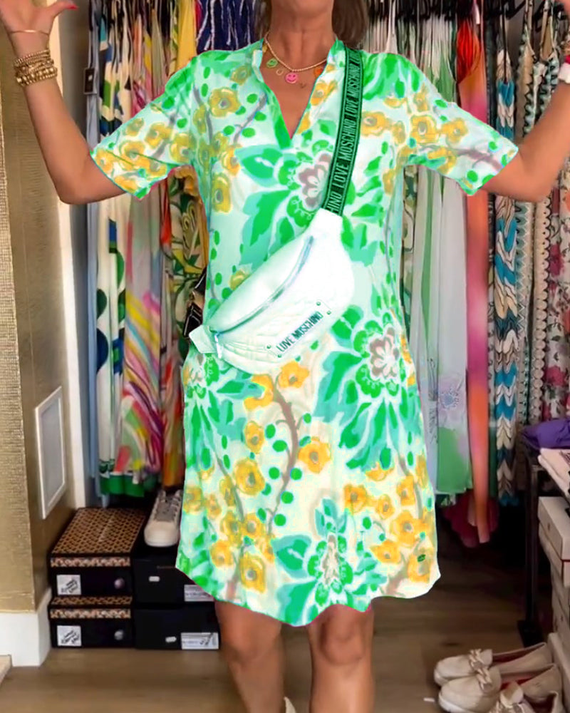 Federica™ - Robe à manches courtes avec imprimé floral