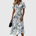 Robe Midi Fleurie Femme | Enveloppe Blanche
