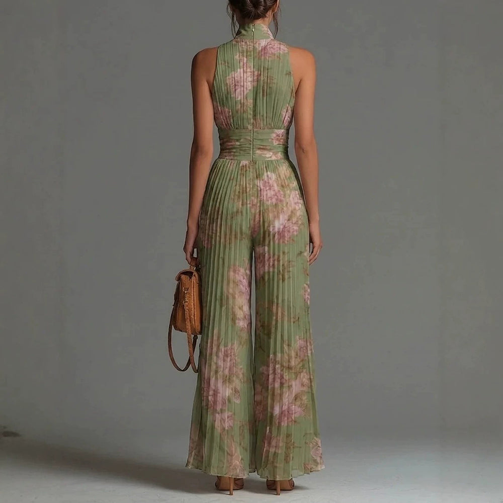 Elziora | Jumpsuit plissé élégant avec motif floral
