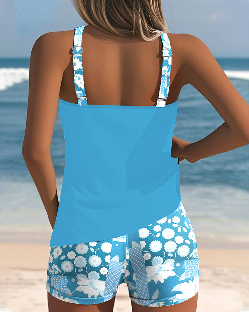 Maillot de bain boxer imprimé à débardeur