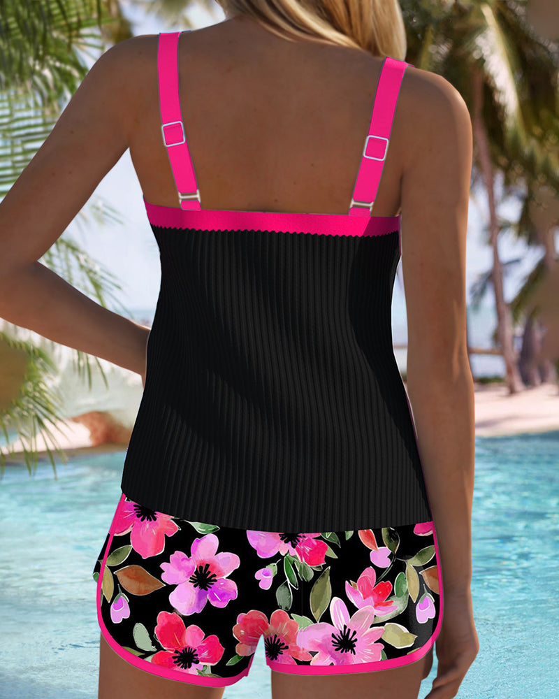 Daphne - Tankini avec Short et Imprimé Floral