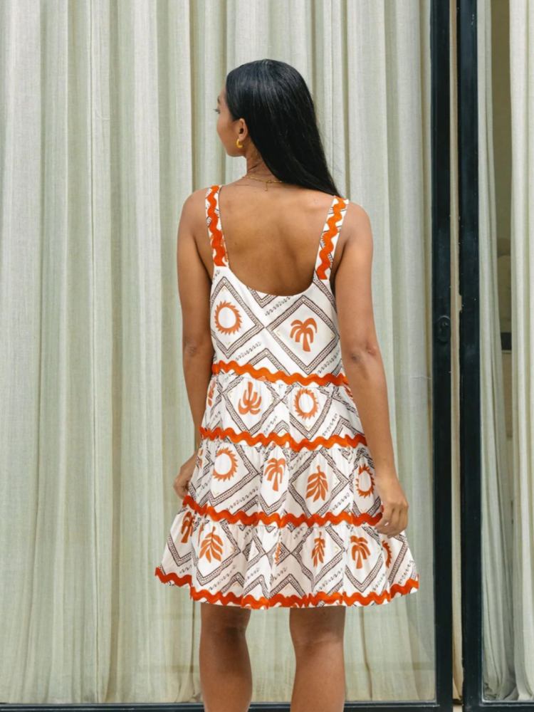 Robe d'Été Mini Femme | Col Carré à Volants