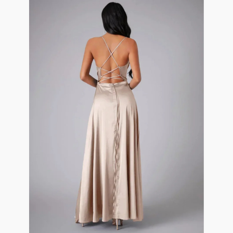 Robe de soirée à fente haute pour femme | Maxi