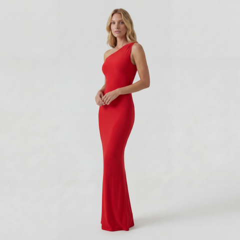 Robe moulante asymétrique pour femme | Maxi