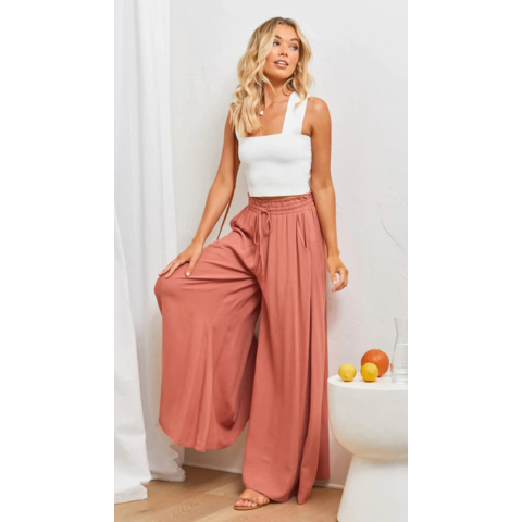 Pantalon élégant et fluide pour femmes | Taille haute