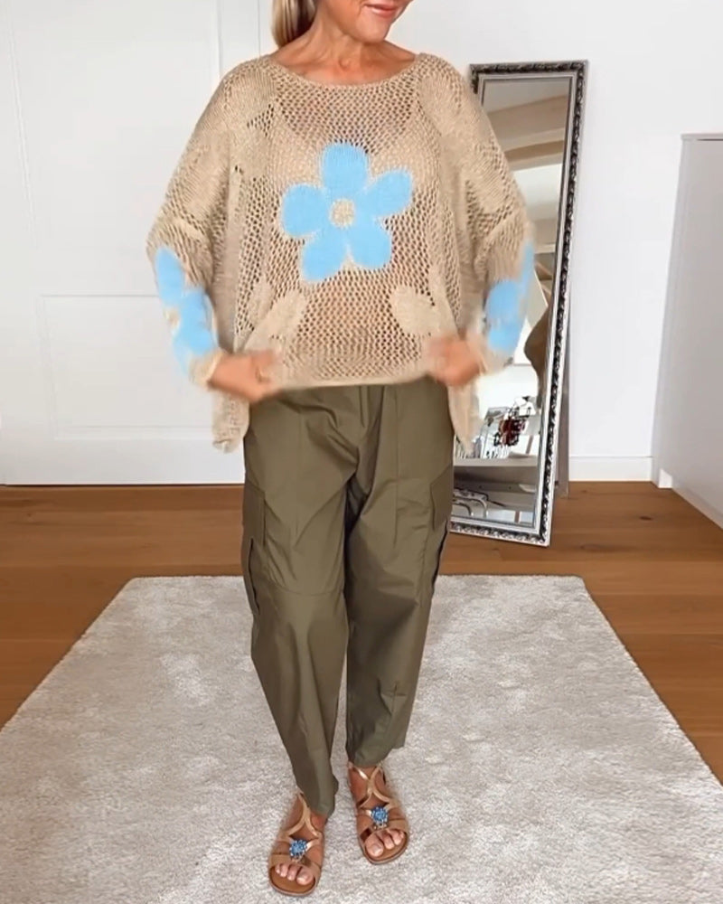 Bloom | Haut en Crochet Floral pour Femmes à Manches Longues