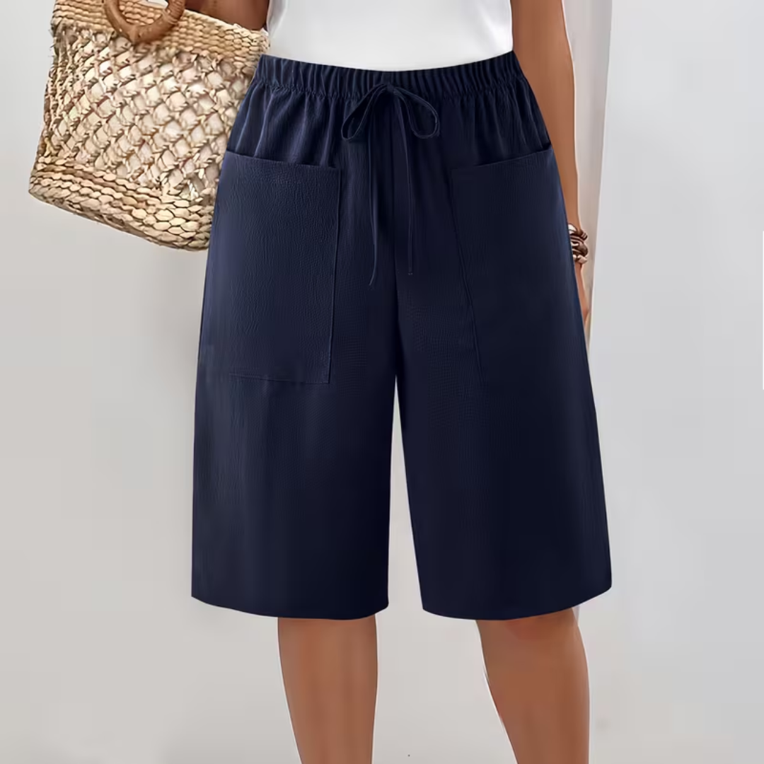 Short long femme avec poches et cordon ajustable