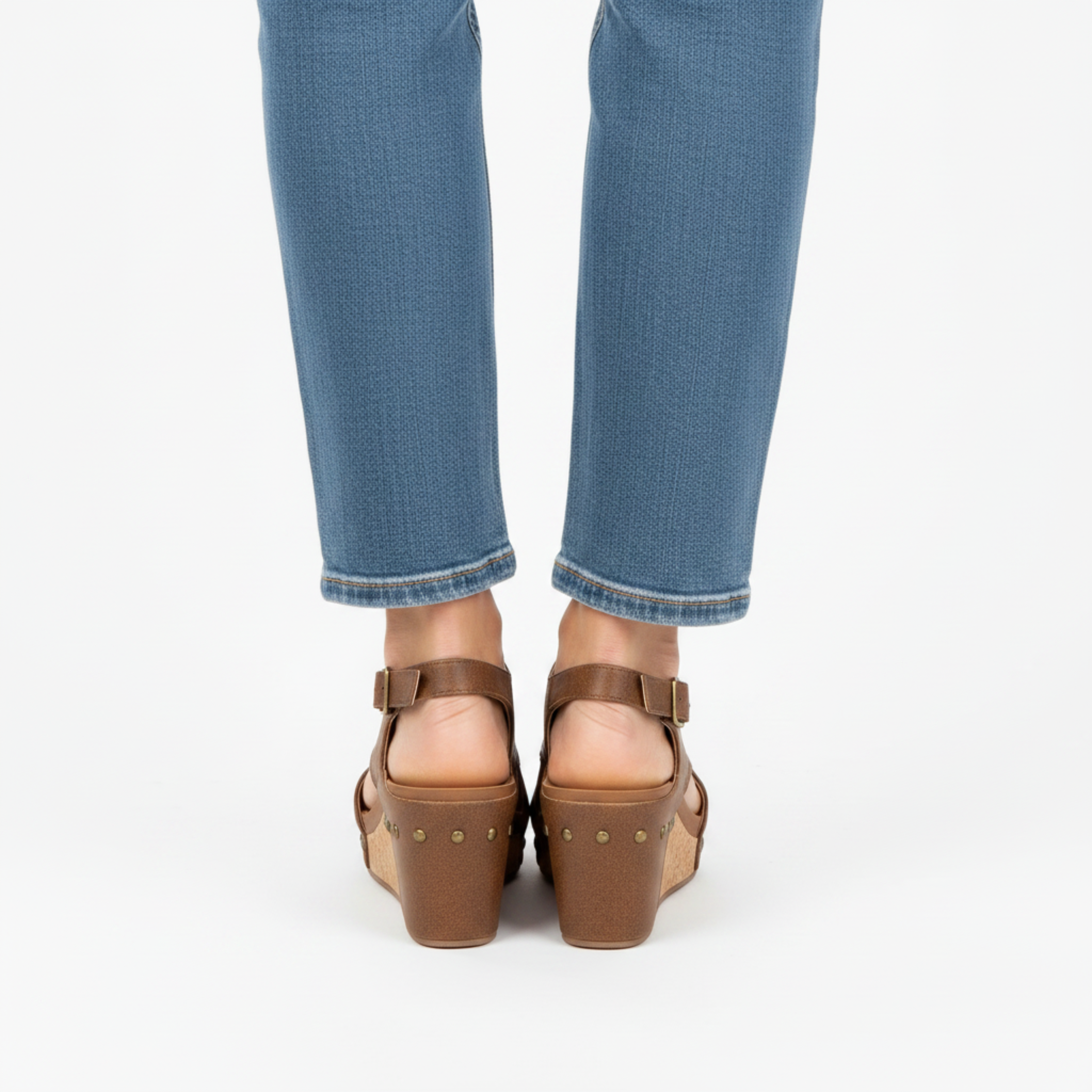 Sandales à Plateforme pour Femme Chaussures Compensées à Bout Ouvert Effet Liège