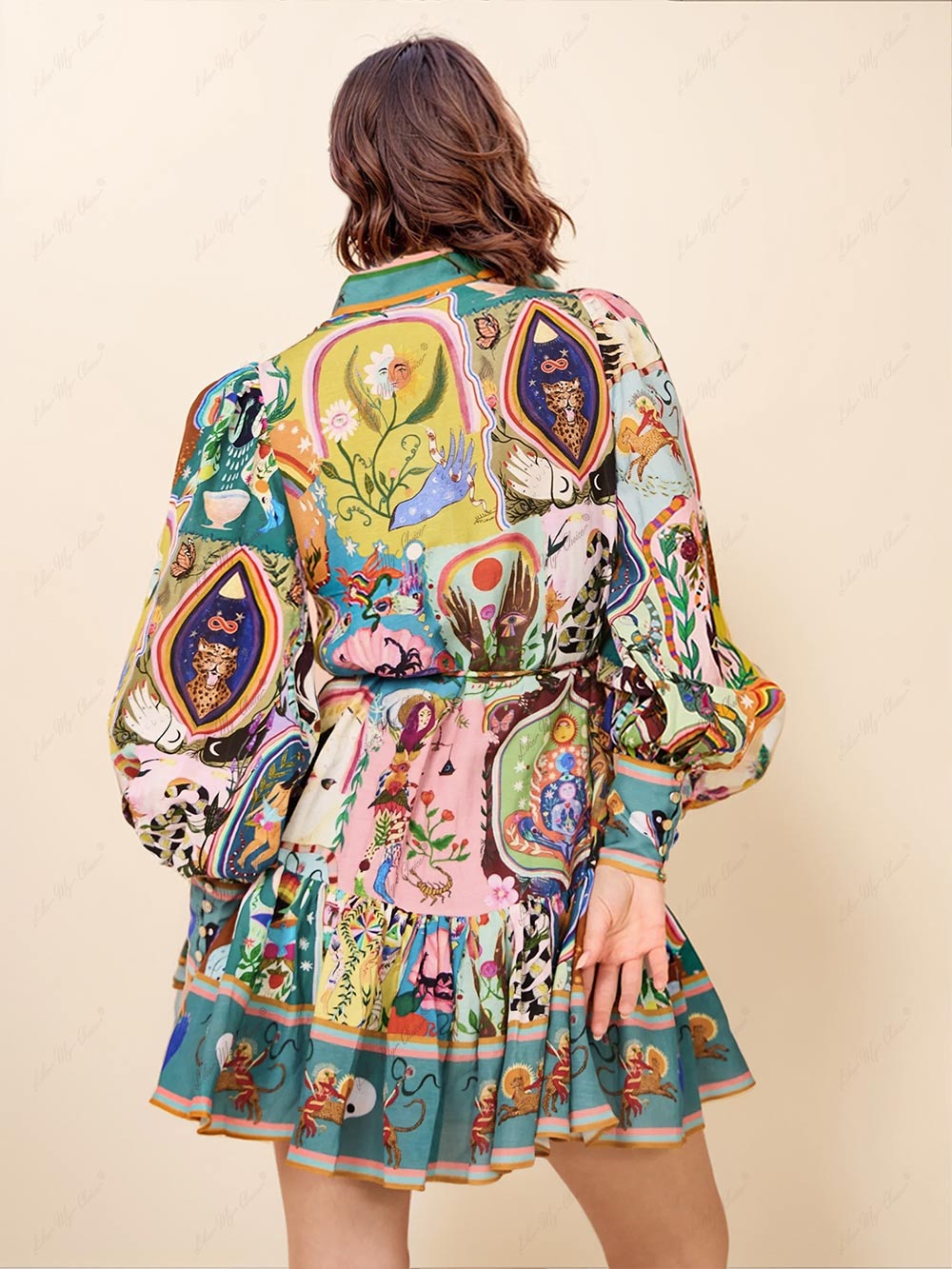 Robe Mini Boho Femme | Manches Longues