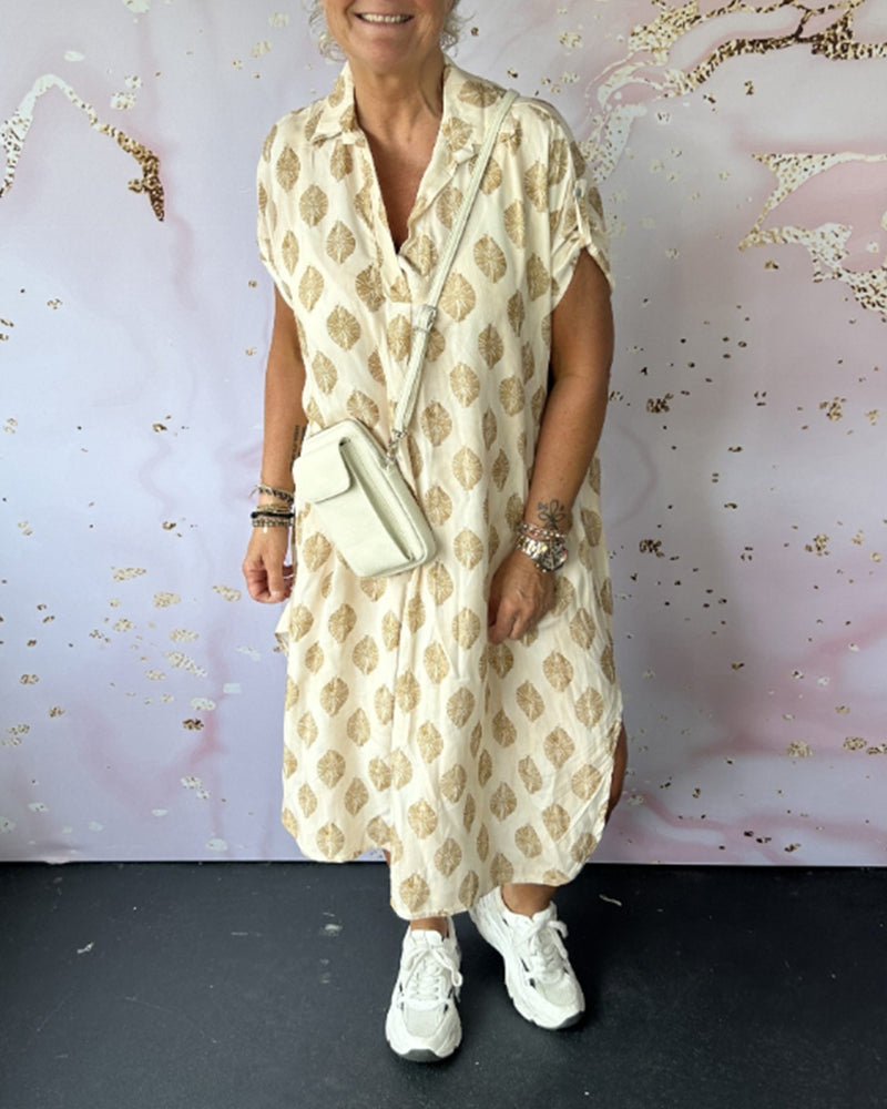 Robe loose à manches courtes avec col