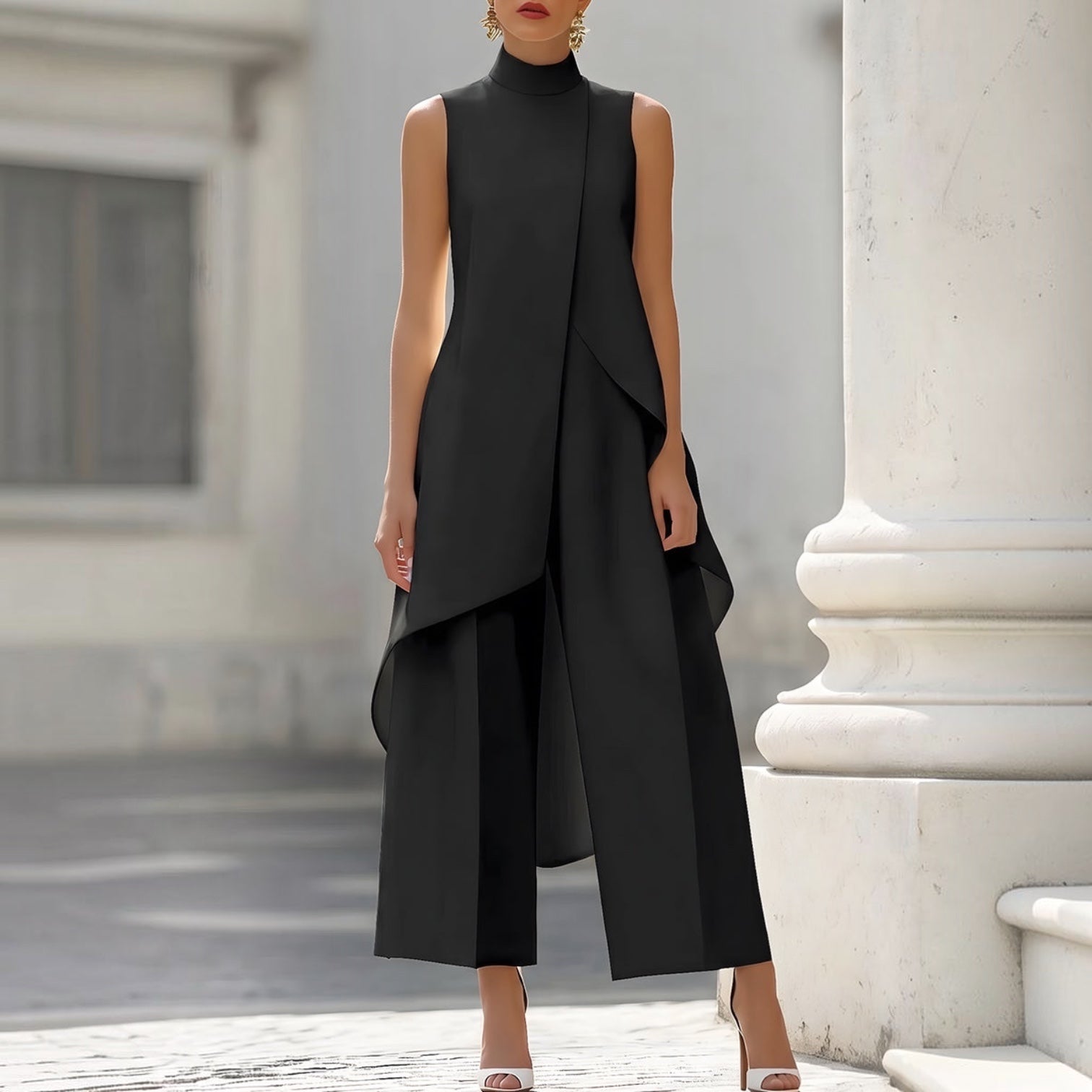 Jelyra | Robe longue moderne avec design asymétrique