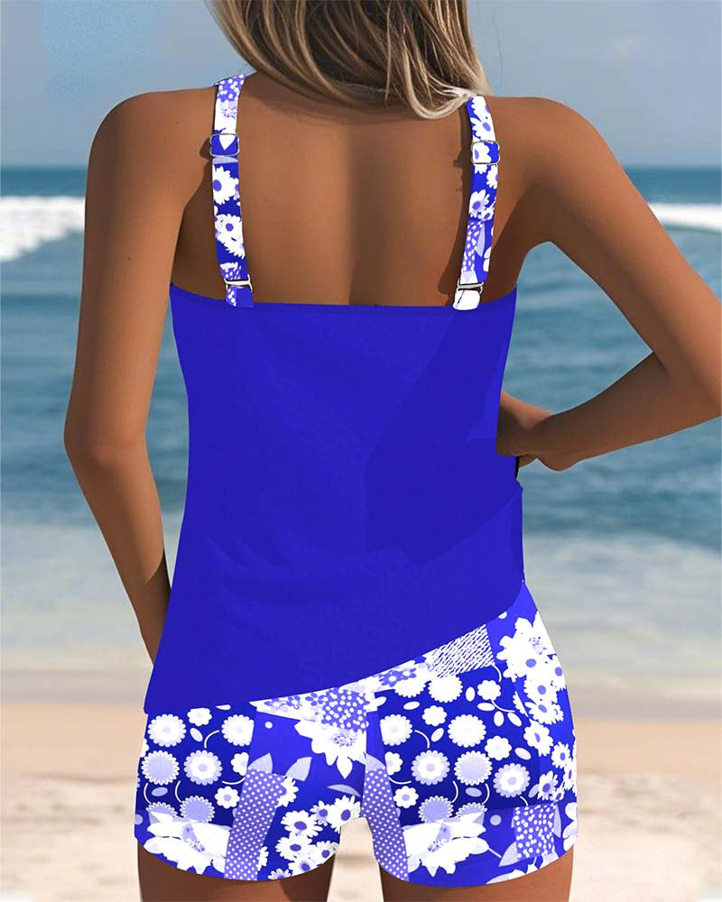 Maillot de bain boxer imprimé à débardeur