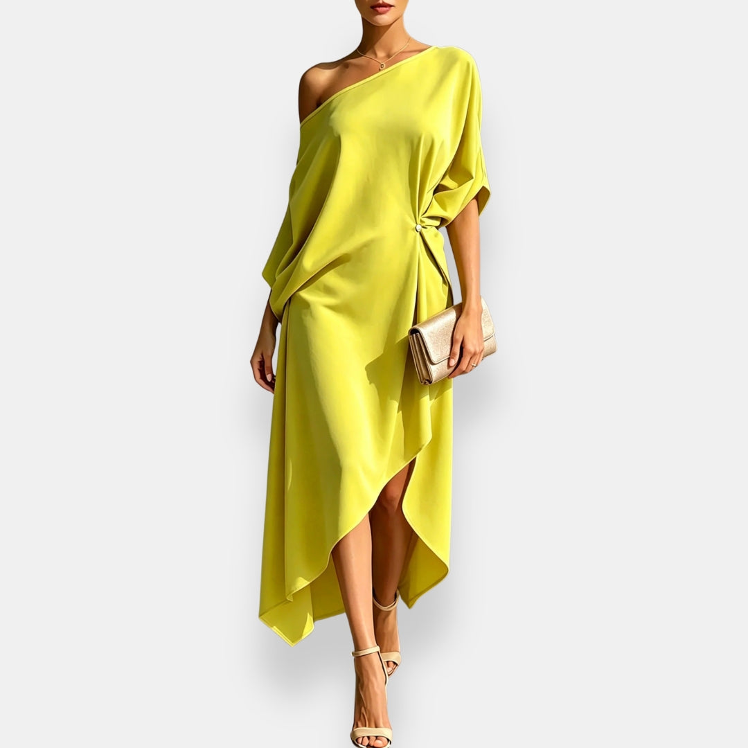 Orielle | Robe de soirée élégante avec drapé asymétrique