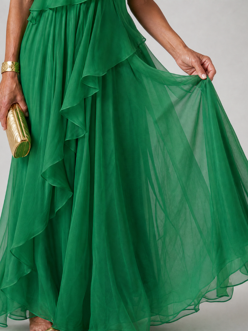 Parietta | Robe maxi élégante avec décolleté asymétrique