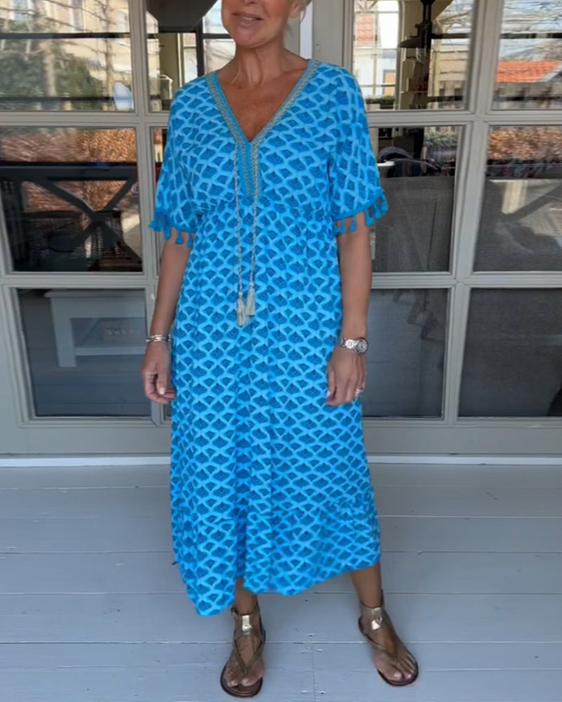 Robe décontractée imprimée à col en V