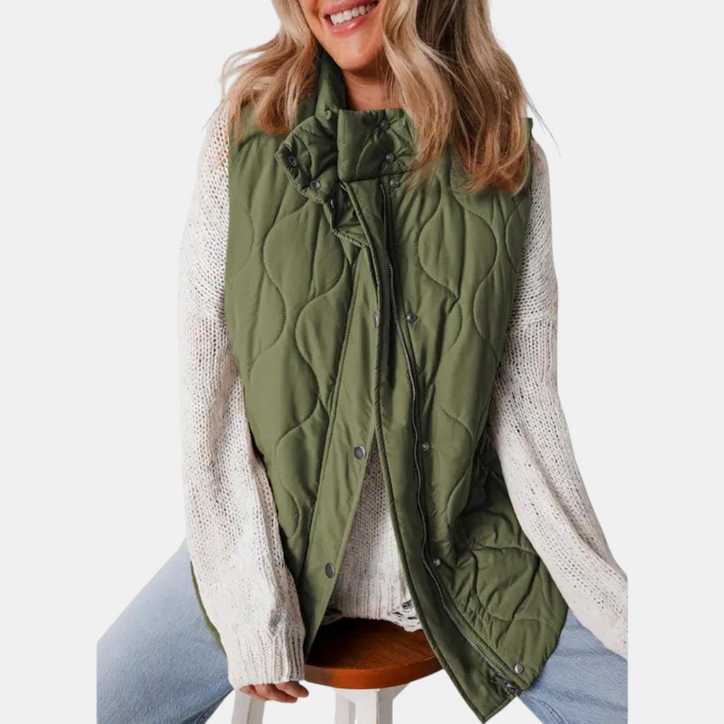 Gilet pour femmes avec boutons et poches, capuche