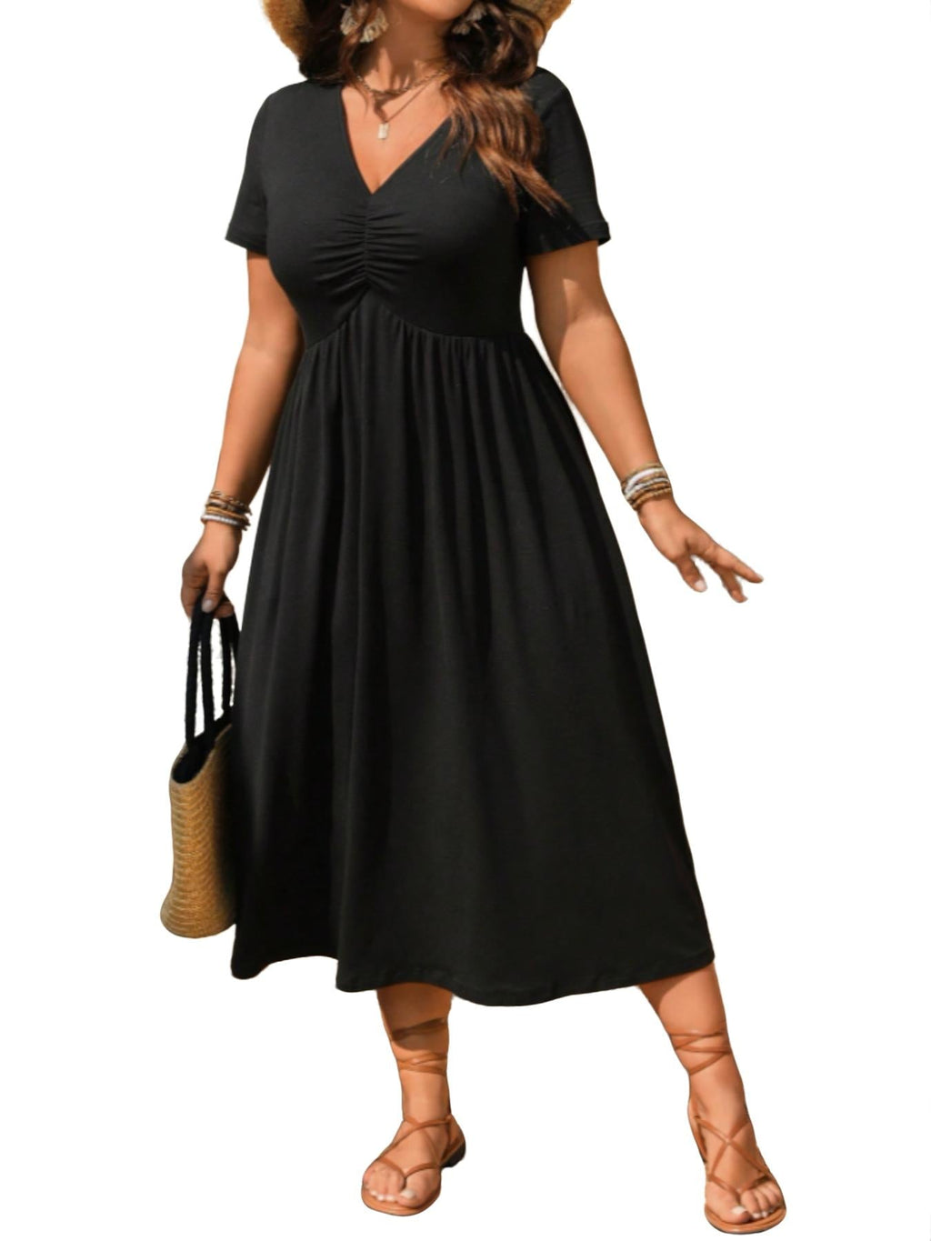 Mirrela | Robe midi légère avec taille empire féminine
