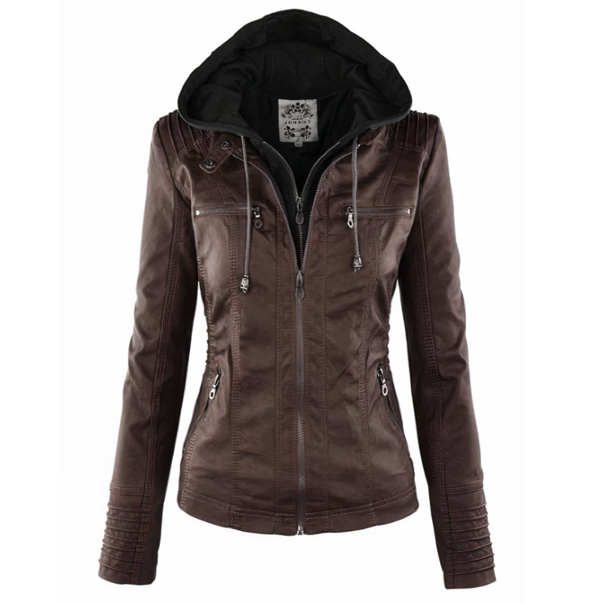 Martina | Veste en Cuir Élégante et Polyvalente avec Capuche Amovible