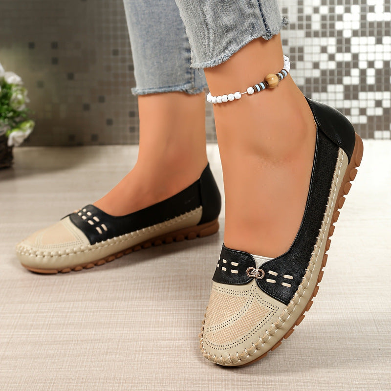 Zasreen | Chaussures en cuir orthopédiques pour femmes avec découpes aérées