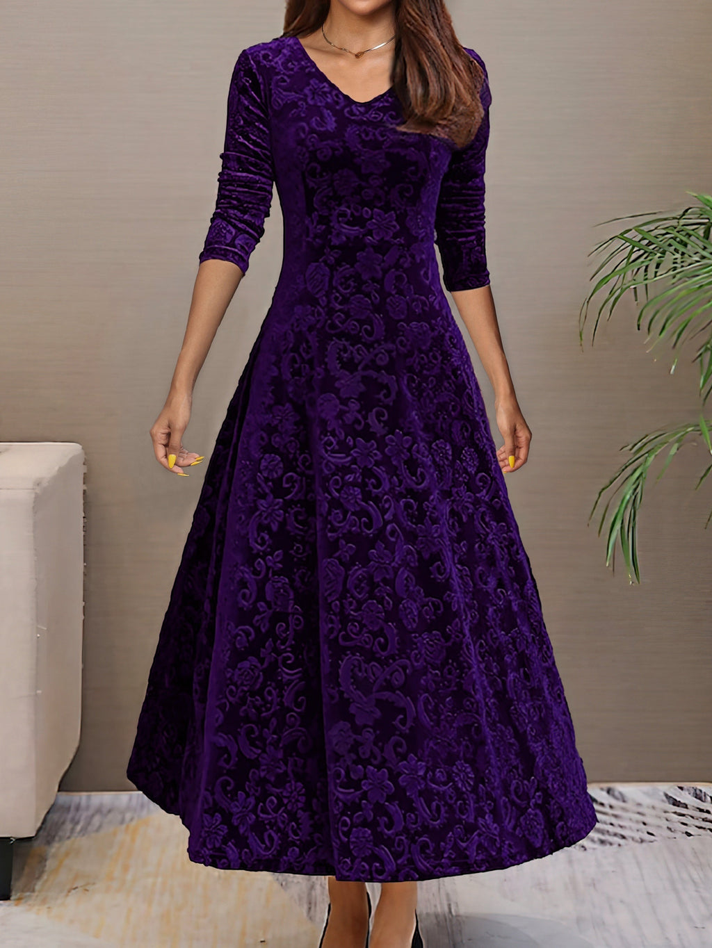 Nancy | Robe de fête en velours luxueux