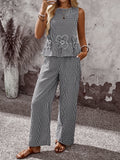 Ensemble Femme 2 Pièces | Pantalon Large Brodé