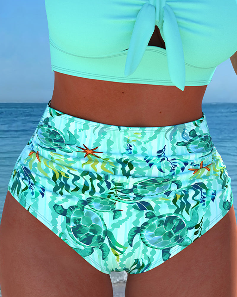 Bikini Col U Manche Papillon Découpé