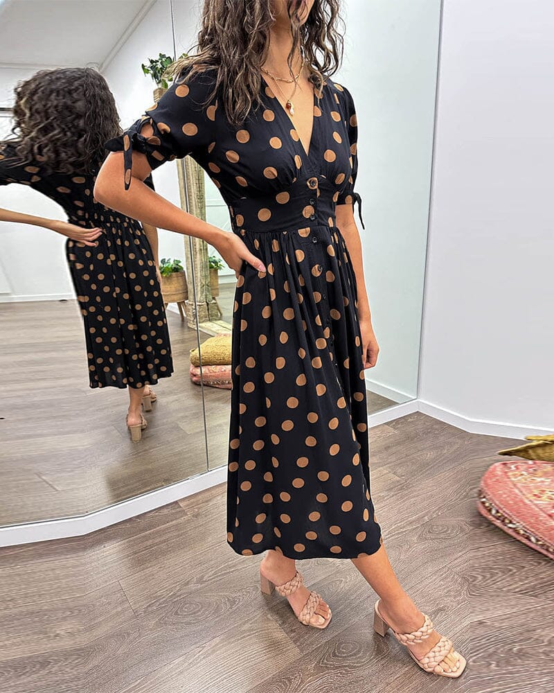 Bellamy - Robe à décolleté en V avec pois