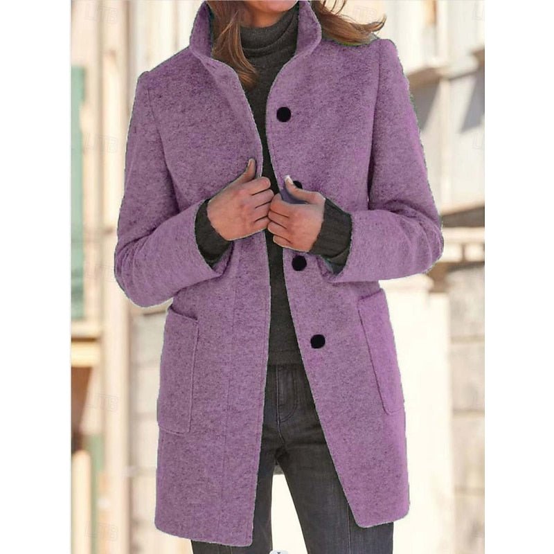 Emma | Manteau trench en laine élégant et intemporel avec col montant