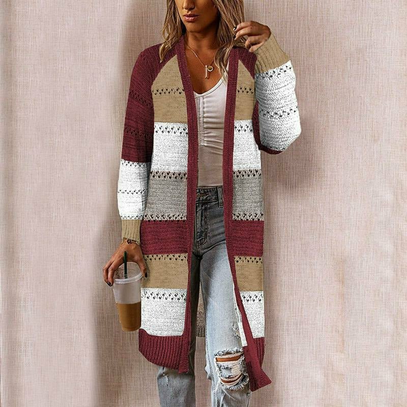 Nora | Cardigan Rayé Moderne et Polyvalent