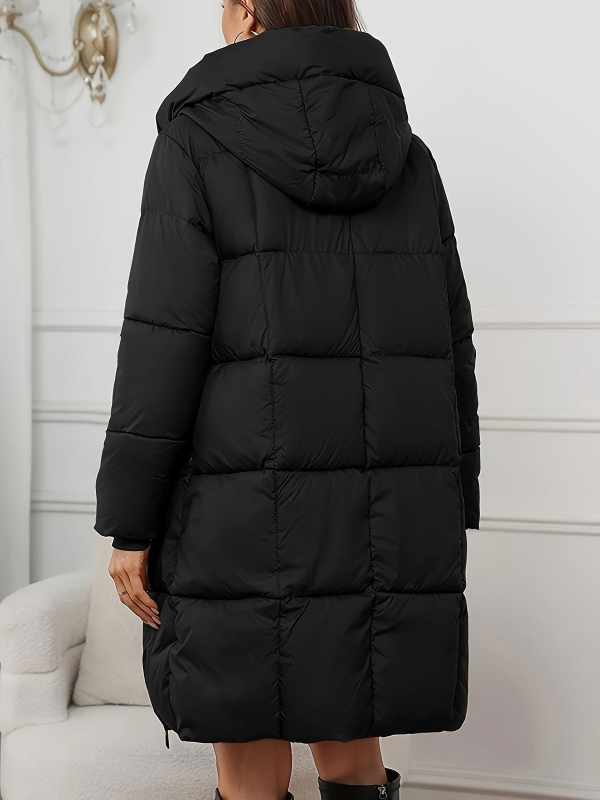 Mila | Veste matelassée classique et longue avec capuche