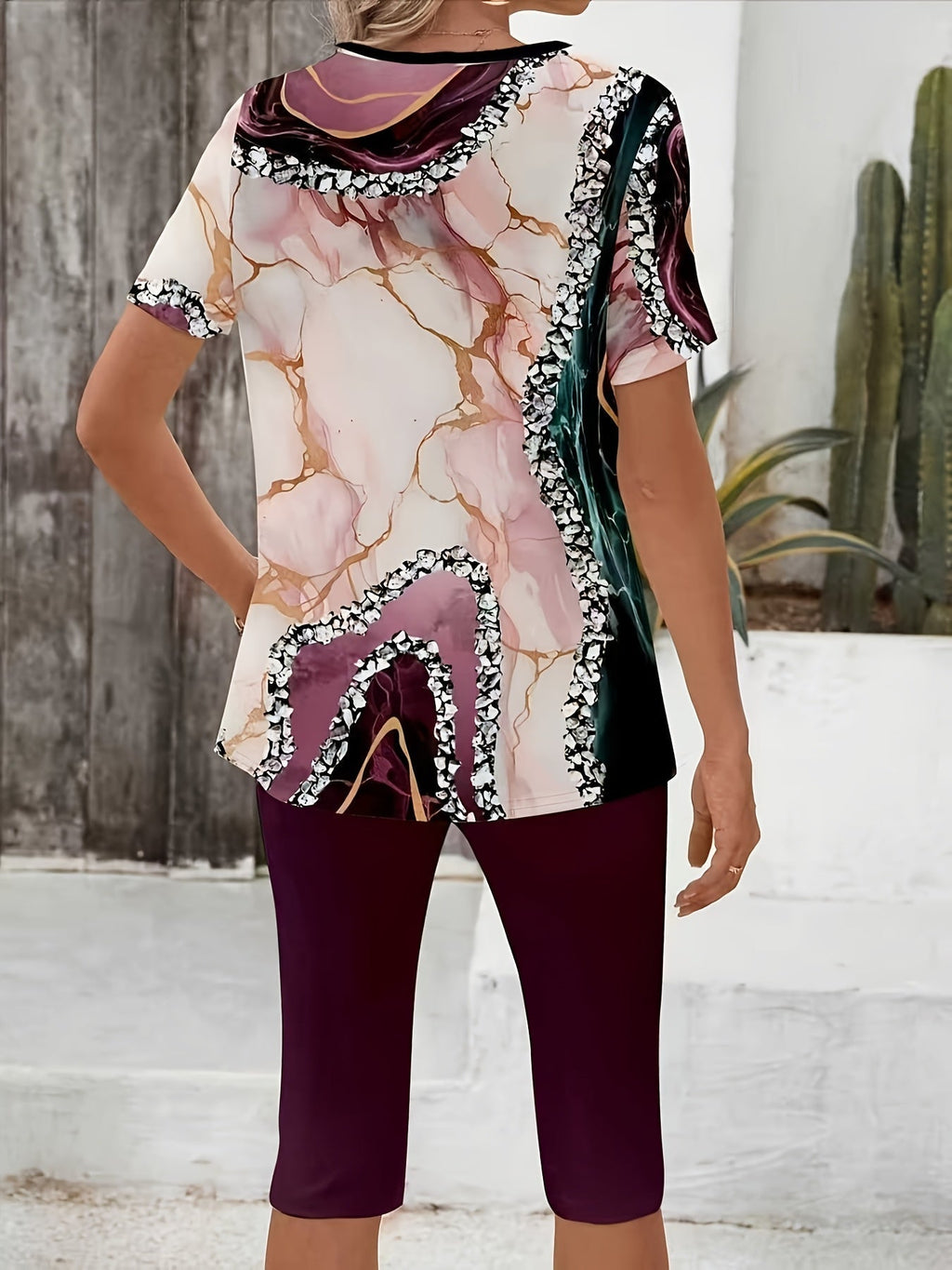 Yulanda | Ensemble de loisirs confortable avec motif abstrait