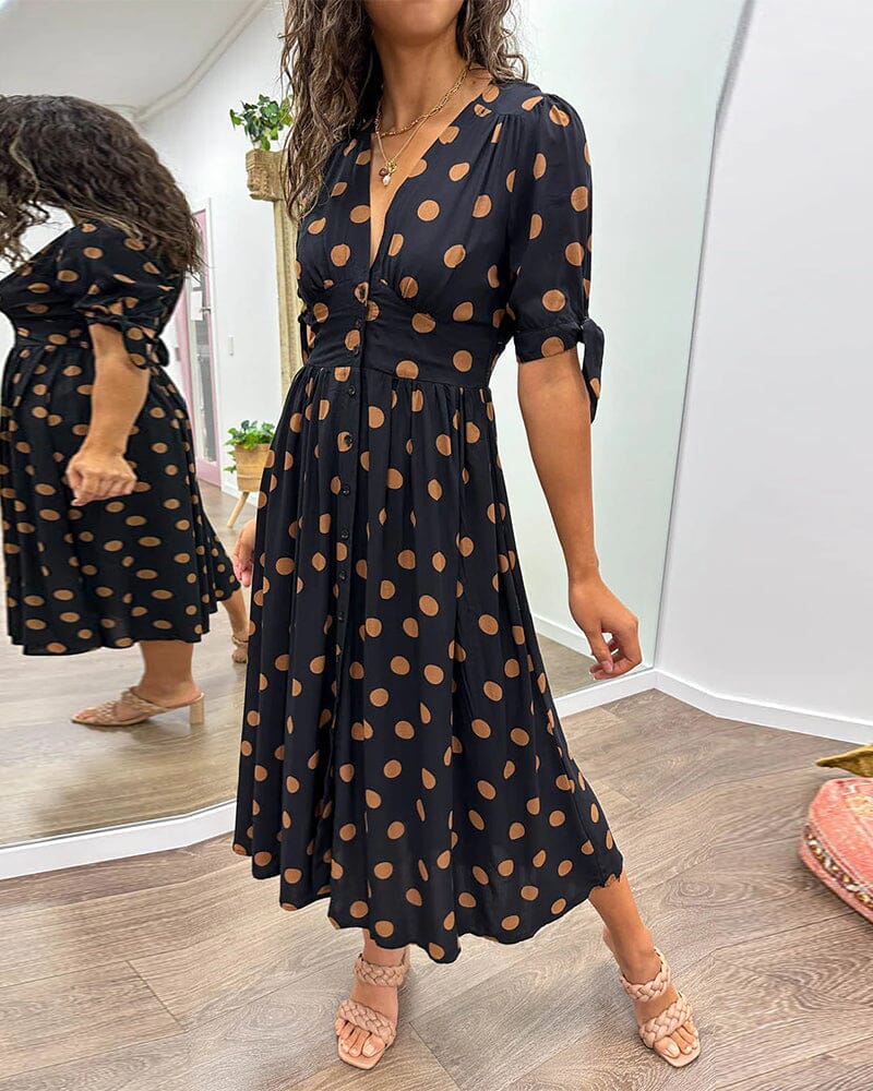 Bellamy - Robe à décolleté en V avec pois