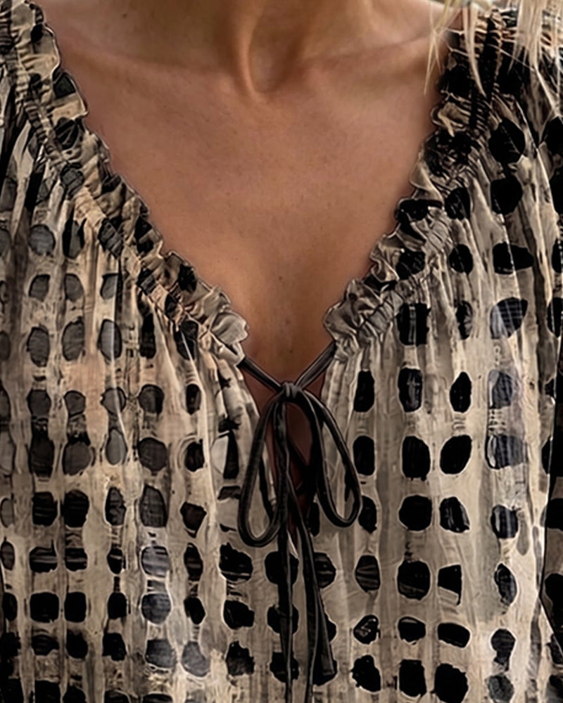 Ramceel | Blouse à pois avec détail de lacet