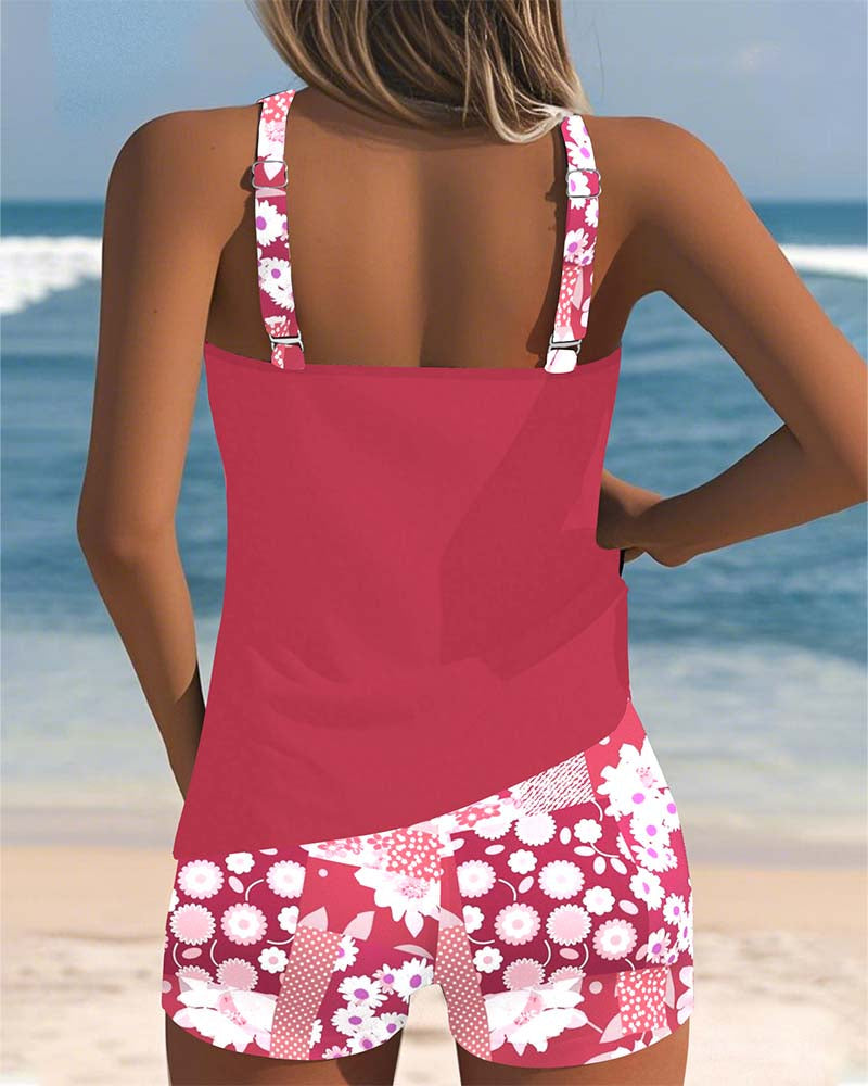 Maillot de bain boxer imprimé à débardeur
