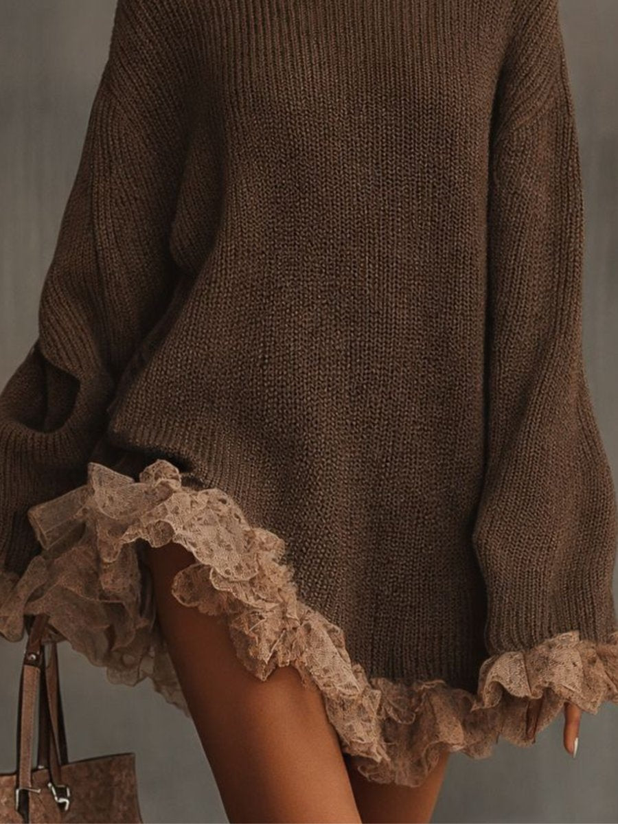 Amelia | Robe Pull Col Roulé Confortable et Romantique