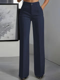 Pantalon taille haute pour femmes avec taille élastique