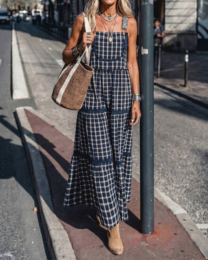 Robe Camisole Carreau Patchwork