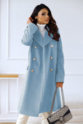 Manteau Femme à Double Boutonnage avec Boutons Dorés