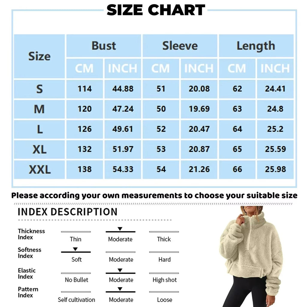 Pull Fleece Luxueux à Col Zippé pour Femmes