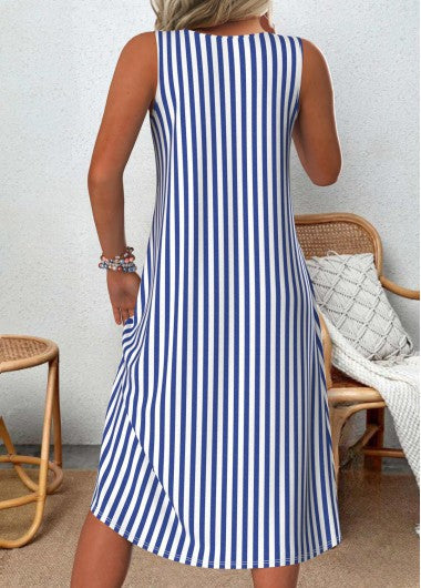 Heidi™ - Robe d'été sans manches à rayures avec couverture du ventre