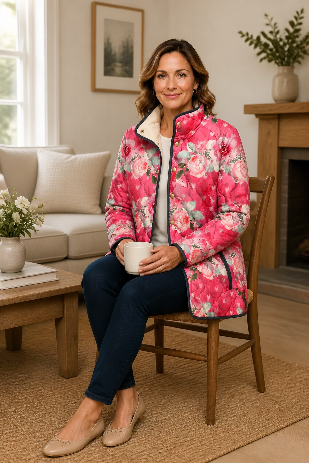 Lisa | Veste matelassée élégante et confortable pour femmes avec motif floral