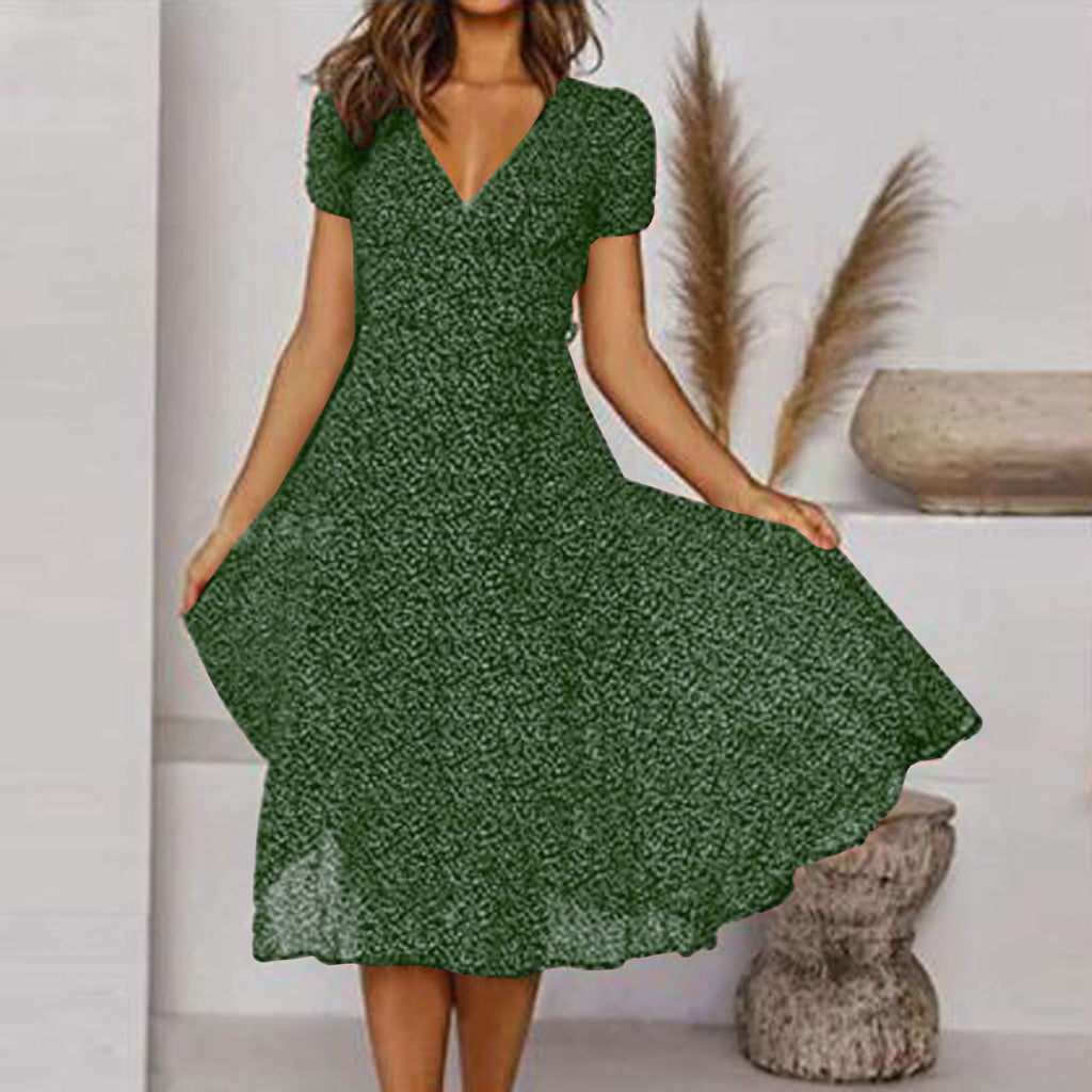 MW | Robe midi portefeuille à décolleté en V