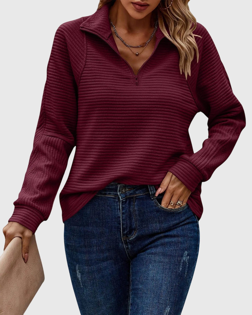 Abigail | Pull Élégant avec Fermeture Éclair