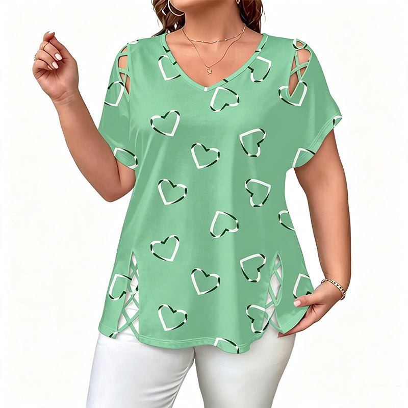 Sorella | T-shirt décontracté avec imprimé cœur pour le quotidien