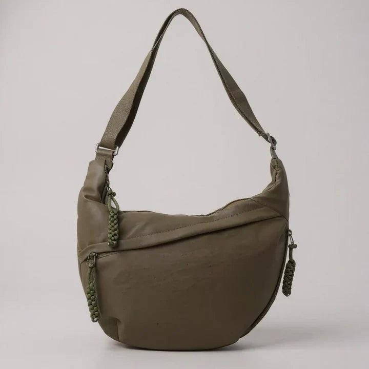 Sac banane femme en nylon côtelé avec bandoulière réglable