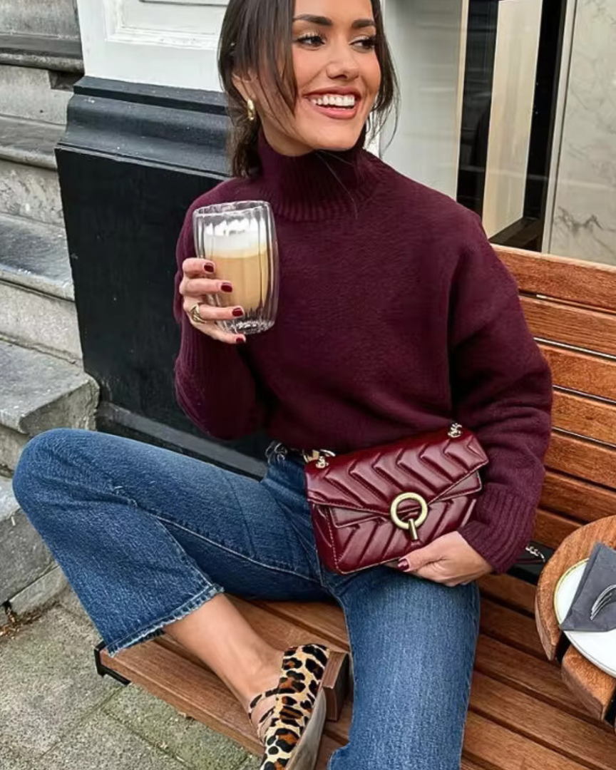 Lisa | Pull en Tricot à Col Roulé Confortable et Élégant