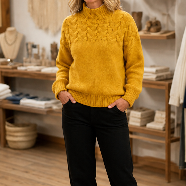 Elina | Pull en tricot à motif torsadé élégant et chaud