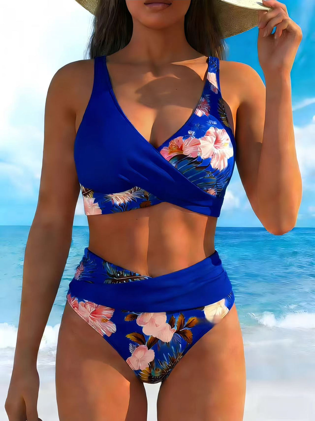 Barisol | Ensemble de bikini fleuri avec haut enveloppant de soutien